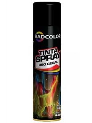 Tinta Spray Uso Geral Preto Brilhante 400ml - Radcolor Tinta Spray Uso Geral Preto Brilhante 400ml - Radcolor
