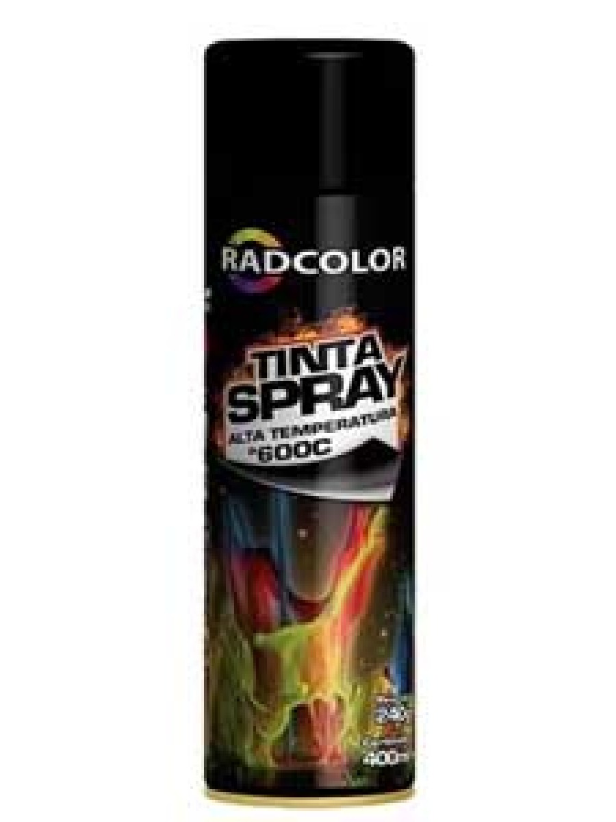 Tinta Spray Alta Temperatura Preto Fosco 400ml